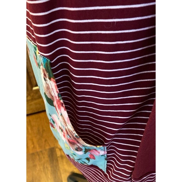 Swift Fox Knit Top Size ? Large Burgundy Stripe Cowl Neck Raglan Sleeves SOFT - Picture 4 of 11